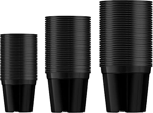 Easy Shopping® Square Plant Pot Strong Black Plastic Hydroponic Pots, Home Kitchen Garden Nursery Flower Plant Pot Flowerpots Succulent Planter Variety of Sizes (10, 10x10x10cm(0.80L) Square)