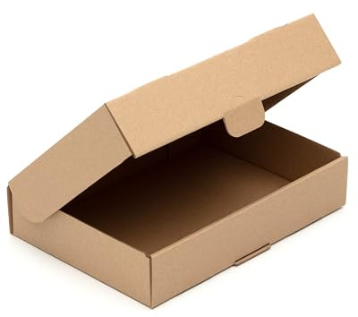 KK Verpackungen Maxibriefkartons 218 x 153 x 45 mm Braun DIN A5 (Außenmaß 223 x 162 x 49 mm) | 50 Stück, Versandkartons Faltschachteln Maxibrief Post-Kartons für Warensendungen Büchersendungen (KK208)