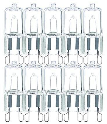 WATTERIE: Pack de 10 bombillas halógenas con casquillo de patillas G9, 42 W equivalentes a 56 W, blanco cálido 2700 K, intensidad regulable, 220 240 V, 630 lúmenes, halógenas, bombillas con casquillo