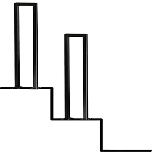 Treppenhandlauf Treppengeländer Geländer Handlauf für Treppen Innen Außen für Stufen schwarz Schmiedeeisen Handläufe Brüstung Balustrade Brüstung Stange für Bodenmontage Holz - draußen drinnen
