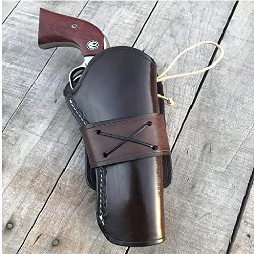 Retro Revolver Holster, Verstellbares Mittelalterliches PU-Leder Pistolenholster, Western Cowboy Holster für Halloween Cosplay Kleidung Zubehör