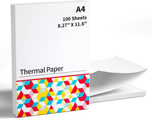 Thermopapier A4 Faltbares für Tragbaren Drucker M08F-A4, Kompatibel mit Brother PJ762/PJ763MFi, Phomemo M08F, HPRT MT800, Schnell Trocknendes Thermopapier M08F Druckerpapier, 210x297mm, 100 Blatt