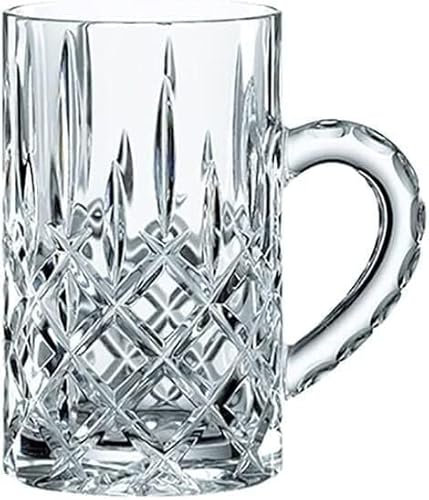 Glass Pint Tankards Beer Stein Mug Personalised Engraved Crystal Beer Stein Glass Beer Mugs,Crystal Glass Draft Beer Glass with Handle,Ice Cube Pattern Glass Wine Glasses,Beer Cups for Festival Weddin