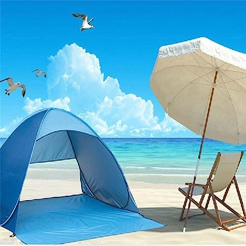 Strandmuschel Pop Up, Sun Shelter für 2-3 Personen, ragbar Extra Light Automatisches Strandzelt, Automatisches Instant Strandzelt für Camping Strand Einschließlich Tragetasche und Zeltpflöcke