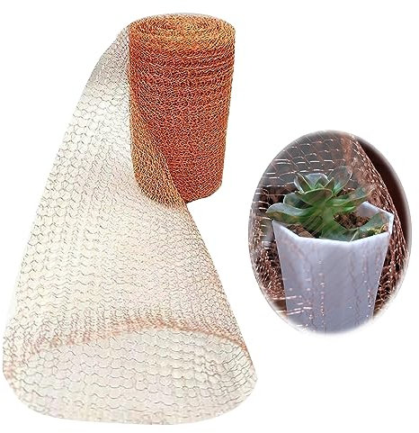 Vastsea Kupfernetz, Kupferband Gegen Schnecken, Schneckenzaun Reinem Kupfer Kupferwolle, für Gartenschutzpflanzen und zur Abwehr von Gewürm