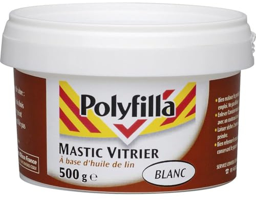 POLYFILLA - Mastic Vitrier Blanc 500g