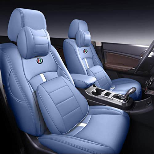 ZUMAHA Autositzüberzug für Alfa Romeo Giulia 2017 2018 Sitzbezügesets Custom Car Seat Cover Set Sitzbezüge Auflagen Zubehör,Bluestyle