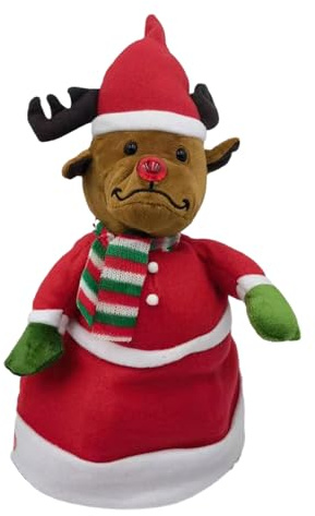 Singende und tanzende Weihnachtsmütze, Plüschspielzeug, mit Weihnachtsmannmütze, saisonale Dekoration für Weihnachtsaktivitäten, Partys, Auftritte und Treffen
