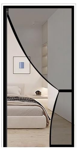 Magnetic Screen Door 125x225cm Keep Insects Out Mosquito Mesh for Keep Bugs Fly Out,Black