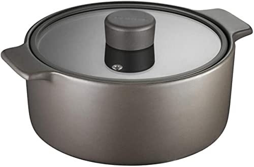 YSZWIN Casseruola in Terracotta Casseruola in Ceramica Pentola in Argilla Pentola in Argilla Resistenza alle Alte Temperature Riscaldamento Uniforme-3.5L