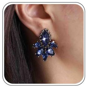 TseenYi Blaue Kristall Marquise Ohrringe Marine Saphir Strass Ohrringe Blau Teardrop Birne Ohrringe Cz Kristall Cluster-Ohrringe Hochzeit Prom Cluster-Ohrringe Schmuck Für Frauen Und Mädchen