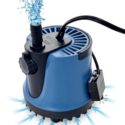 MSELTOS 1/30HP 400 GPH Automatic Small Sump Pump 5 ft Max Head 115V Submersible Pool Cover Water Pump for Swimming Pool Garden Pond Basement, Auto Shut Off