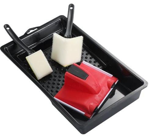 Pincel para bordes, cortador de bordes, 4 unidades de pintor de bordes portátiles para pintura de esquinas. Práctico pincel para paredes con almohadilla de retoque, herramienta de corte de color para