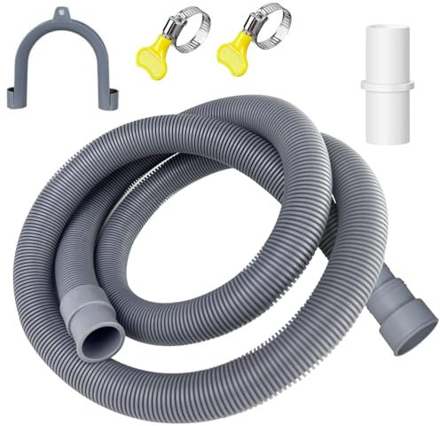 Maschinenablaufschlauch – Waschmaschinen-Ablaufrohr, Waschmaschinen-Ablaufschlauch | 4,9 Fuß Gewellter Waschmaschinenschlauch, Flexibler Ablaufschlauch Für Waschmaschine, Inklusive 1 Adapter, 2 Schlau