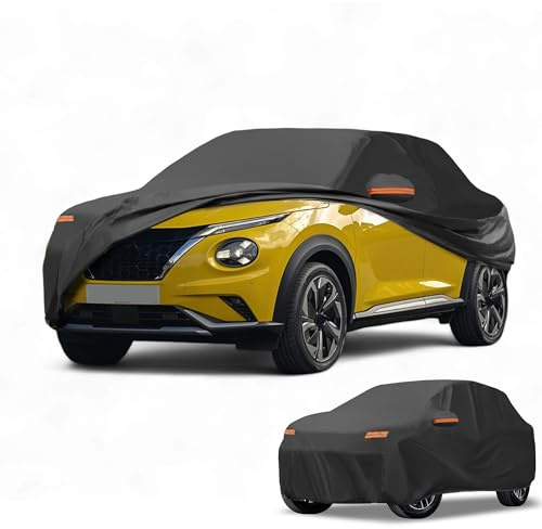 Partuto Copertura Auto Impermeabile per Tutti i Climi Protezione Solare Antipioggia Esterna Completa per Nissan Juke 190T-PU, Nero con Zip