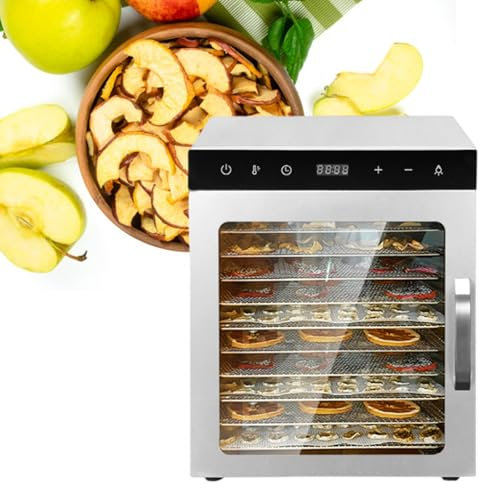 Deshidratador De Frutas De 8/10 Bandejas,Secador De Alimentos EléCtrico De 800 W Con Temporizador Y Temperatura Ajustables Digitales Para Carne Seca,Hierbas,Carne,Res,Frutas Y Verduras,10Tray-220V