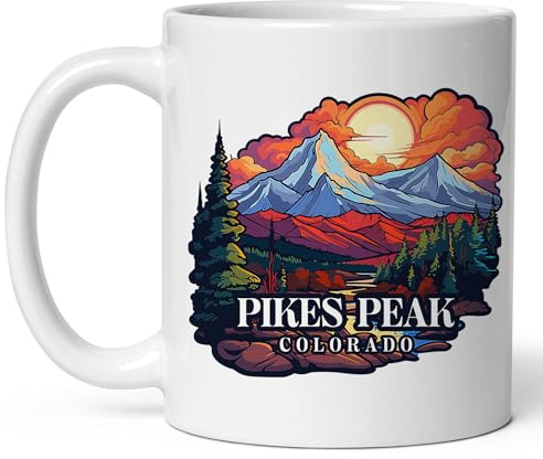 Tasses À Café Pikes Peak, Colorado Mug Céramique Avec Poignée Personnalisable Tasses De Petit Déjeuner, Pour Domicile, Fête Des Mères, Collègue De Travail, 330ml