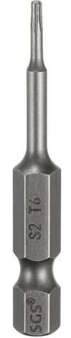 sourcing map Punta per cacciavite a testa Torx T6 da 1/4 gambo esagonale 2 (50 mm) lungo magnetico senza foro punta a prova di manomissione 6 punte a stella cacciavite per trapano avvitatore