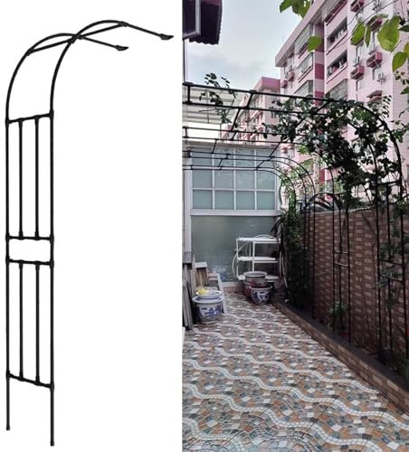 Yopappol Arco Laterale a Parete, Supporto in Acciaio per Traliccio per Rose, pergolato, Padiglione, per Piante rampicanti, per Patio, Prato, Cerimonia Nuziale, Festa(180x240x40CM/5.9x7.9x1.3ft)