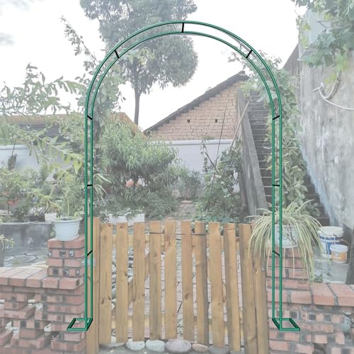 Arco de metal para jardín para plantas trepadoras de 1,8 m y 3 m, arco grande de hierro para bodas, patio, césped, patio, duradero, tubo de 19 mm, entrada de patio, arco, rosal