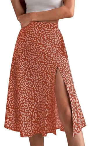 Générique Jupe Longue Bohème de Plage Florale Chic Taille Haute Décontractée D’été