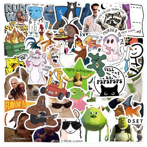 Meme Stickers for Adults - 55 PCS Funny Book Laptop Stickers Waterproof Vinyl Decals - Removable Laptop Sticker Pack for Journals, Water Bottles, Scrapbooking