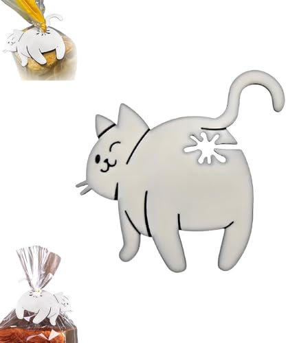 Cat Butt Bread Clip, Cat Bread Bag Tie, Funny 3D Printed Bag Holder, Reusable Food Clips for Breads, Snack Bags, Cute Animal Accessories, Quirky Home Decor Gift (1pcs)