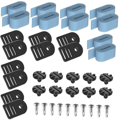 MagiDeal Reel Tube and Solar Cover Fastening Kit, Pool Cover Straps and Clips Portable Supplies for above Ground Pool Patio, Garden, 10pcs set