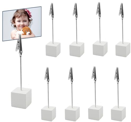 8 Stück Fotohalter mit Klammern, Memorandum Fotoständer mit Grundlage, Feiertage Fotoaufsteller, Praktisch Mehrere Packungen Zettelhalter für Büro Hausdekoration Party Memohalter