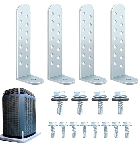 Peufcmi Support de Condenseur AC - 4 Pièces de Montage à Ancrage - Support pour Condenseur Renforcé pour Usage Domestique Hôtelier Maçonnerie Extérieur Industriel - Garage Extérieur Maison Hôtel Béton