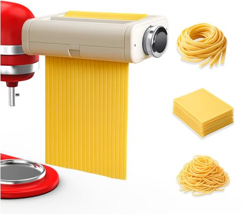 Nudelaufsatz für KitchenAid Küchenmaschine 3 Stück Set – Pasta Roller, Spaghettischneider & Fettuccineschneider – 3-In-1 Nudelaufsatz Set - Küchenmaschinen Zubehör für KitchenAid von MMOBIEL