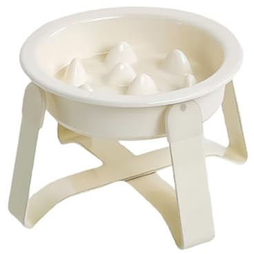 Kixolazr Hund Slow Feeder Napf | Keramik Metall Anti-Verschlucken Verlangsamende Fütterung Schüssel - Futternapf mit Eisenständer für Reisen Indoor Wohnung Küche Zuhause Outdoor,Küche Täglicher
