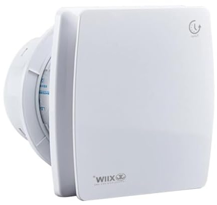 100mm Badlüfter Abluftventilator mit Nachlauf Rückstauklappe Leiser Lüfter | 95m³/h, 12 W, 34dB, Spritzwasserfest Wandventilator für Bad WC Küche, Weiß