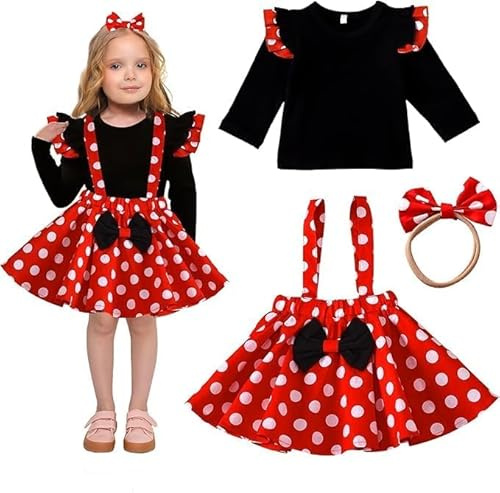 AQDJWHM Disfraz Minnie Mouse Niña, Disfraces de Minnie Mouse 2-4 Años, para Cumpleaños, Halloween, Carnaval (100)