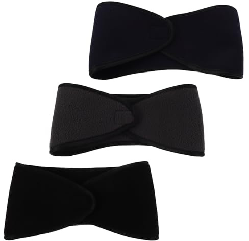 CLISPEED Fascia Termica a Doppio Strato in Pile per Orecchie 3 Pezzi Scaldaorecchie Regolabile per Donna e Uomo Fascia Protettiva per Freddo per Sci Corsa e Ciclismo Invernali