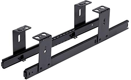 FIX&EASY Coulisses de clavier souris bureau pour plateau et tiroir coulissante, glissières roulement à billes 400mm noir avec verrouillage p. station d'accueil, ordinateur portable et keyboard