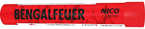 rot, Bengalfeuer KAT F1, intensiv leuchtene Bengalfackel im 5er-Pack.