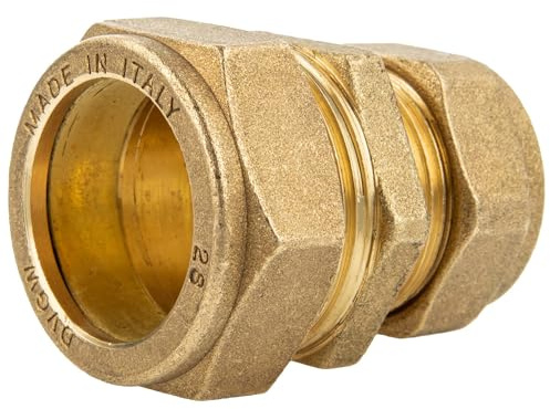 tecuro Messing-Klemmringverschraubung 10x15 mm für Trinkwasser DVGW W 534, kompatibel mit Kupferrohren und Präzisionsstahlrohren, metallisch dichtend