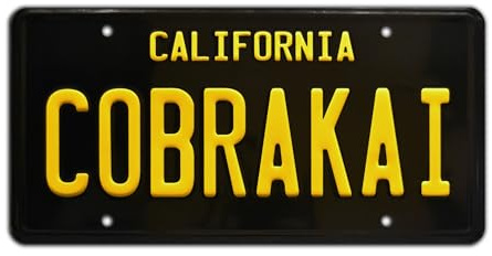 Celebrity Machines | CobraKai | Season 2 | Vanity Plate, Stamped Aluminum, Metal Decorative Tag, Corrosion Resistant, Quality Novelty Sign, Wall Decoration, Wall Hanging