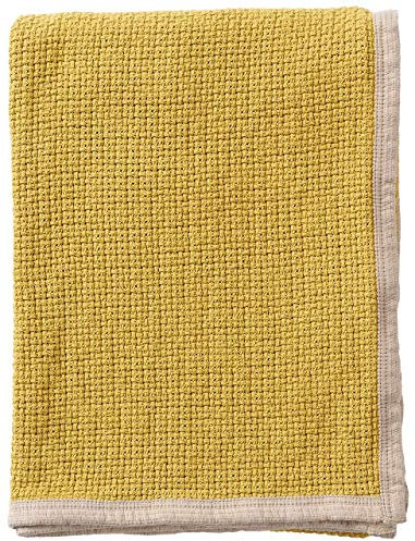 Klippan Décor Baumwolldecke (Öko-Tex) 125x170 cm senfgelb, beige