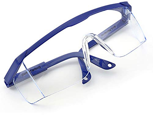 KOBEY Gafas de seguridad 100% UVA, UVB y UVC (UV400) con protectores laterales, estándar, resistentes a arañazos y niebla, cómodas y elegantes/lentes transparentes amarillas (1 par)