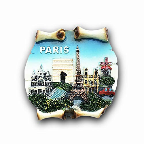 3D-Kühlschrankmagnet, Motiv: Frankreich Paris, Kunstharz, Reisesouvenir, handgefertigt, Dekoration für Zuhause und Küche, Paris-Kühlschrankmagnet, Sammlung, Geschenk