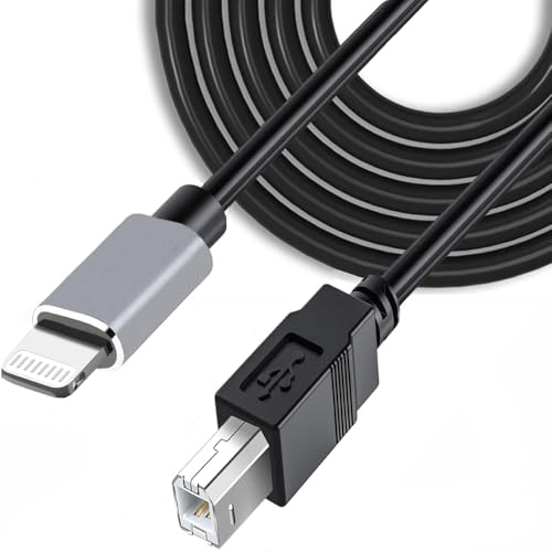 Wuedozue Phone to MIDI Cable,USB 2.0 OTG Type B Musical Instrument Midi Adapter Cord Compatible with iPhone 11 Pro / 11 /XS/Max/X/8/7 to Electric Piano,Midi Keyboard,Audio DAC and More