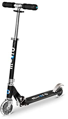 Micro Kickboard | Sprite Foldable LED Kid & Teen Scooter for Ages 6+ | Children up to 220 lbs | 2 Wheel | Travel Ready | Adjustable T Bar | Smooth Ride, Motion Activated PU LED Wheels | Swiss Design
