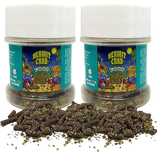 Needzo Hermit Crab Food Bottles for Refill, All in One Natural Supplies and Habitat Necessities for Crabs, Two Ounces Each, 2 Pack