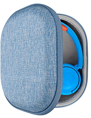 Geekria Shield Headphones Case Compatible with Skullcandy, AKG, EDIFIER, Hard Shell Travel Carrying Bag with Cable Storage (Blue)