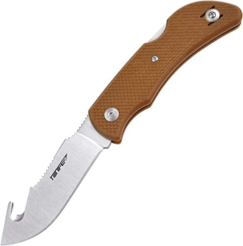 TONIFE CKT2102 Cuchillo plegable con Aus-8 inoxidable, Cuchillo de bolsillo para camping con mango de G10 Clip de bolsillo
