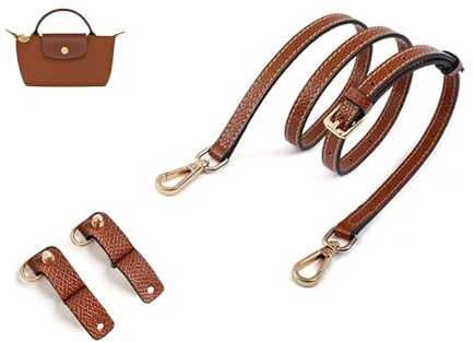 YESIKIMI Umrüstsatz mit einem Griff, kompatibel mit Longchamp Mini Tasche, echtes Leder, kostenloses Stanzen, Braun-G