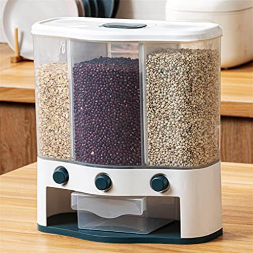 TEmkin 6L Rice Bucket Multi-Grain Dispenser Container Automatic Kitchen Wall-Mounted Sealed Dry Grain Grain Storage Box (Color : A, Size : As The Picture Shows) (B As the picture shows)