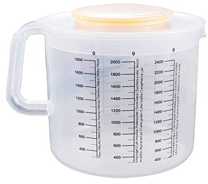 Taza medidora de 2500 ml, taza de medición de grado alimenticio, gran capacidad, buen efecto de sellado, alta precisión, a prueba de fugas, multifuncional, plástico, transparente, jarra de líquido